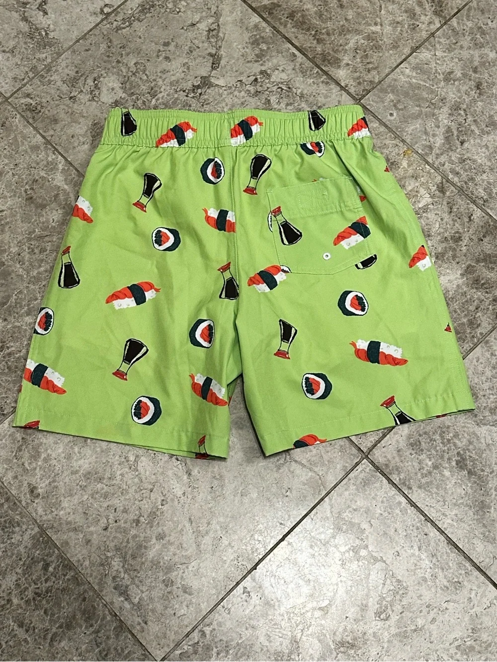 Abercrombie Kids Swim Trunks Size 11/12 Sushi Lover Boxer Briefs Lined 6”